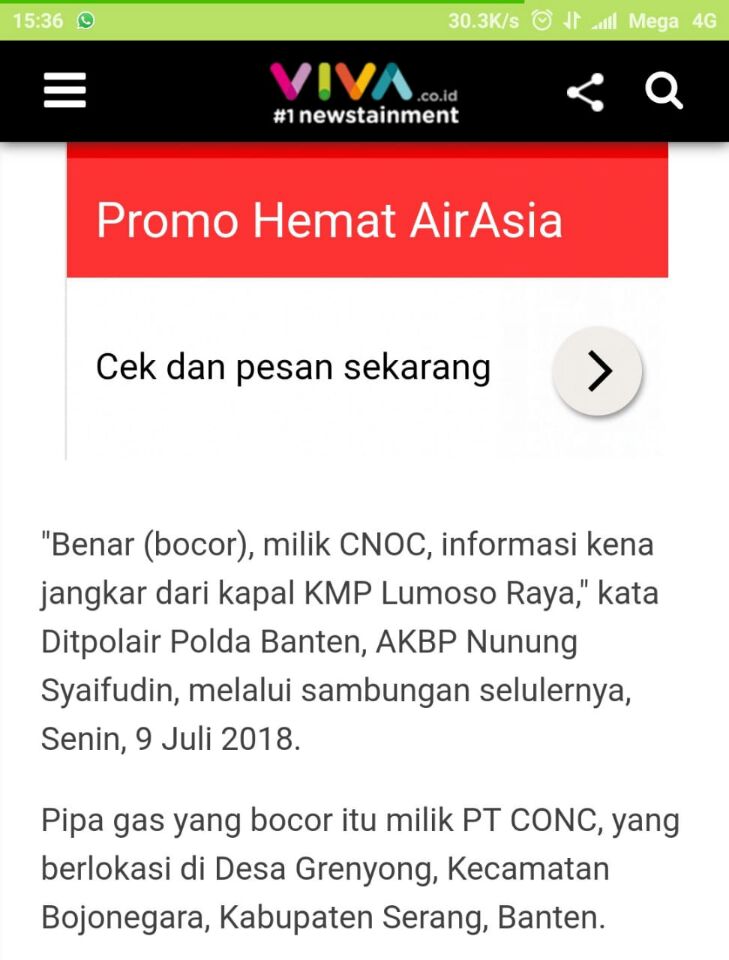 Kebocoran Gas GMS CNOOC Cilegon 02